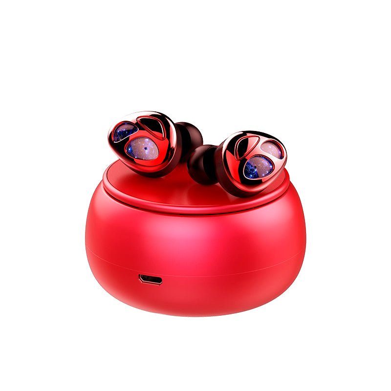 Bluetooth Earbuds 5.0 Sport Headphones Waterproof TWS Stereo Headphones in Ear Built in Mic Premium Sound with Deep Bass Red