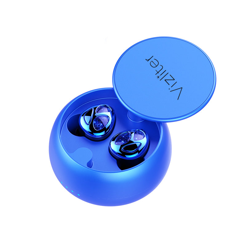 Vizliter Bluetooth Earbuds 5.0 Sport Headphones Waterproof TWS Stereo Headphones in Ear Built in Mic Premium Sound with Deep Bass Blue